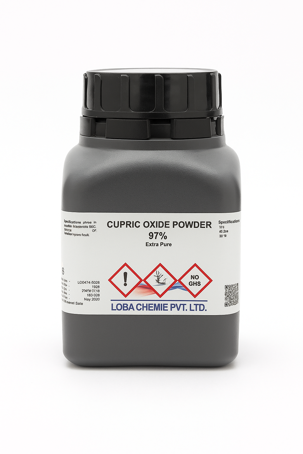 Loba | Cupric Oxide Powder 97% Extra Pure | CAS 1317-38-0 | Copper(II) Oxide, Black Copper Oxide | Laboratory Reagent