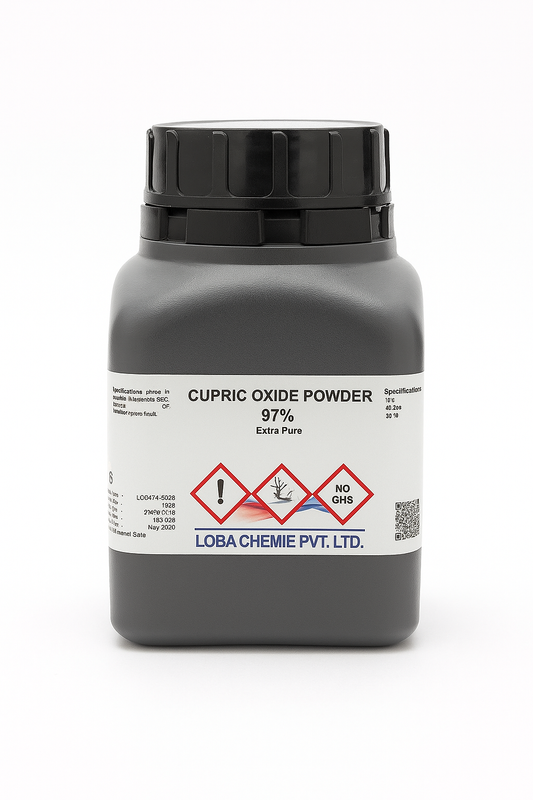 Loba | Cupric Oxide Powder 97% Extra Pure | CAS 1317-38-0 | Copper(II) Oxide, Black Copper Oxide | Laboratory Reagent