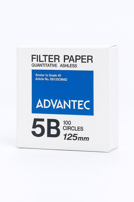 Advantec 5B Ashless Filter Paper, 125mm, 100 Circles – Quantitative Laboratory Filter