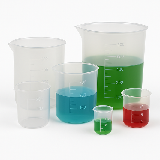 Autoclavable PP Plastic Beaker Set – Durable, Graduated Measuring Beakers