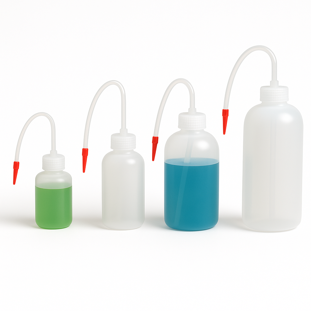 LDPE Wash Bottles with Curved Nozzles