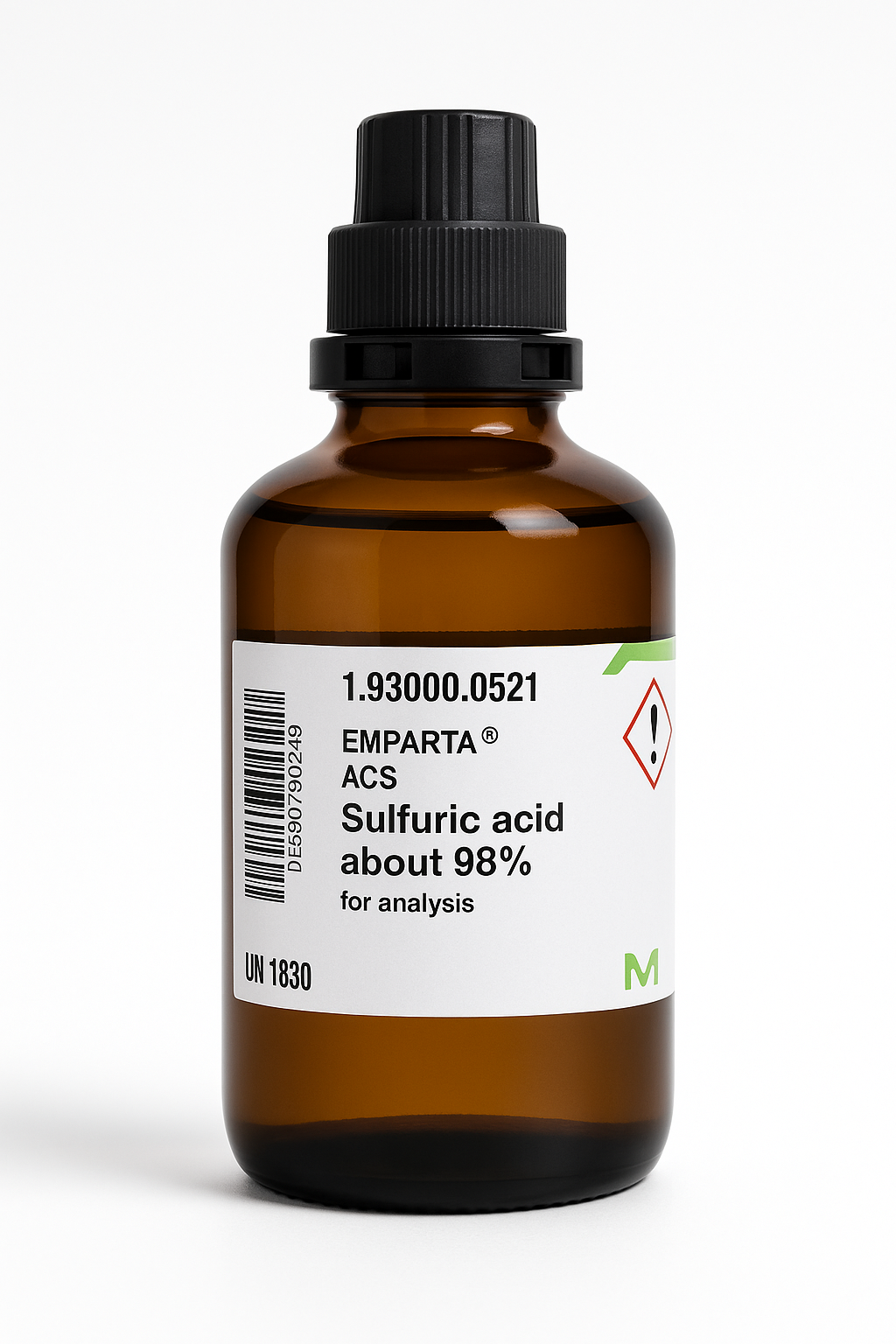 Merck Sulfuric Acid (~98% ACS) – CAS No. 7664-93-9 | Oil of Vitriol, Battery Acid, Hydrogen Sulfate