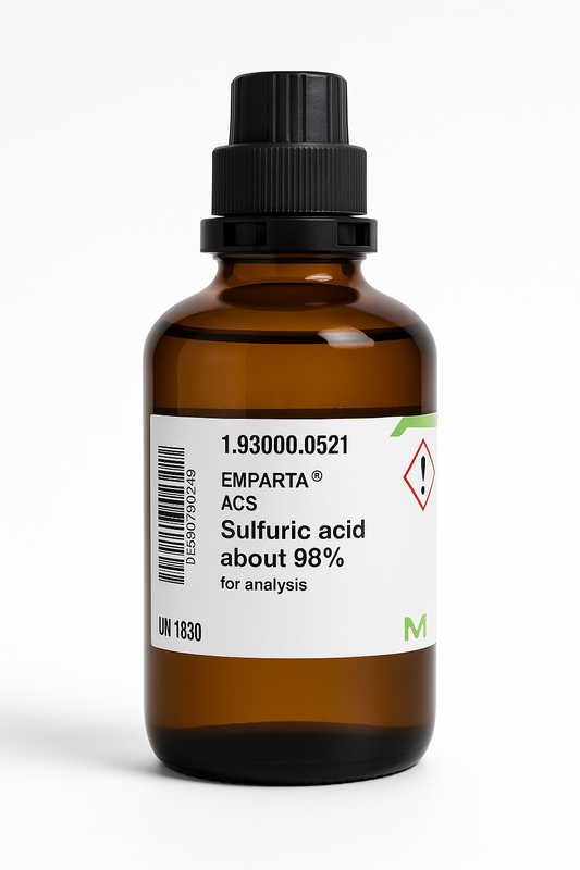 Merck Sulfuric Acid (~98% ACS) – CAS No. 7664-93-9 | Oil of Vitriol, Battery Acid, Hydrogen Sulfate