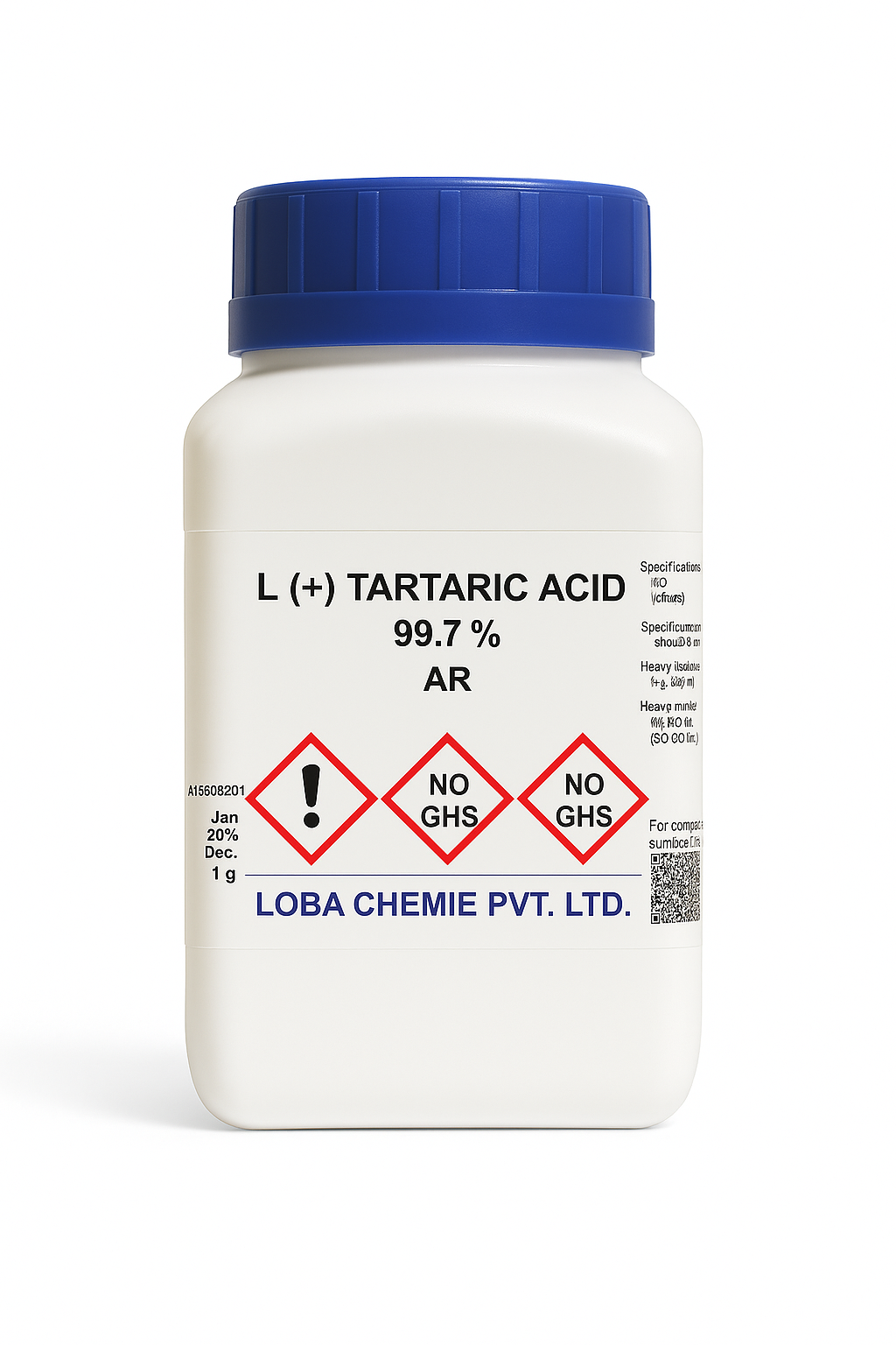 Loba | L (+) Tartaric Acid | CAS 87-69-4 | 2,3-Dihydroxybutanedioic Acid