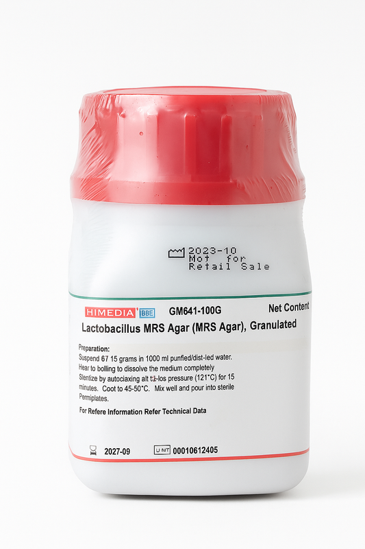 HiMedia | Lactobacillus MRS Agar (Granulated) | 100g | CAS 91079-40-2 | On Order Basis (Not Ready Stock)